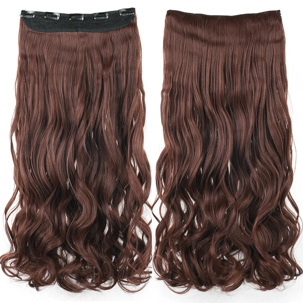 One-Piece Five-Clip Long Curly Synthetic Hairpiece Extension
