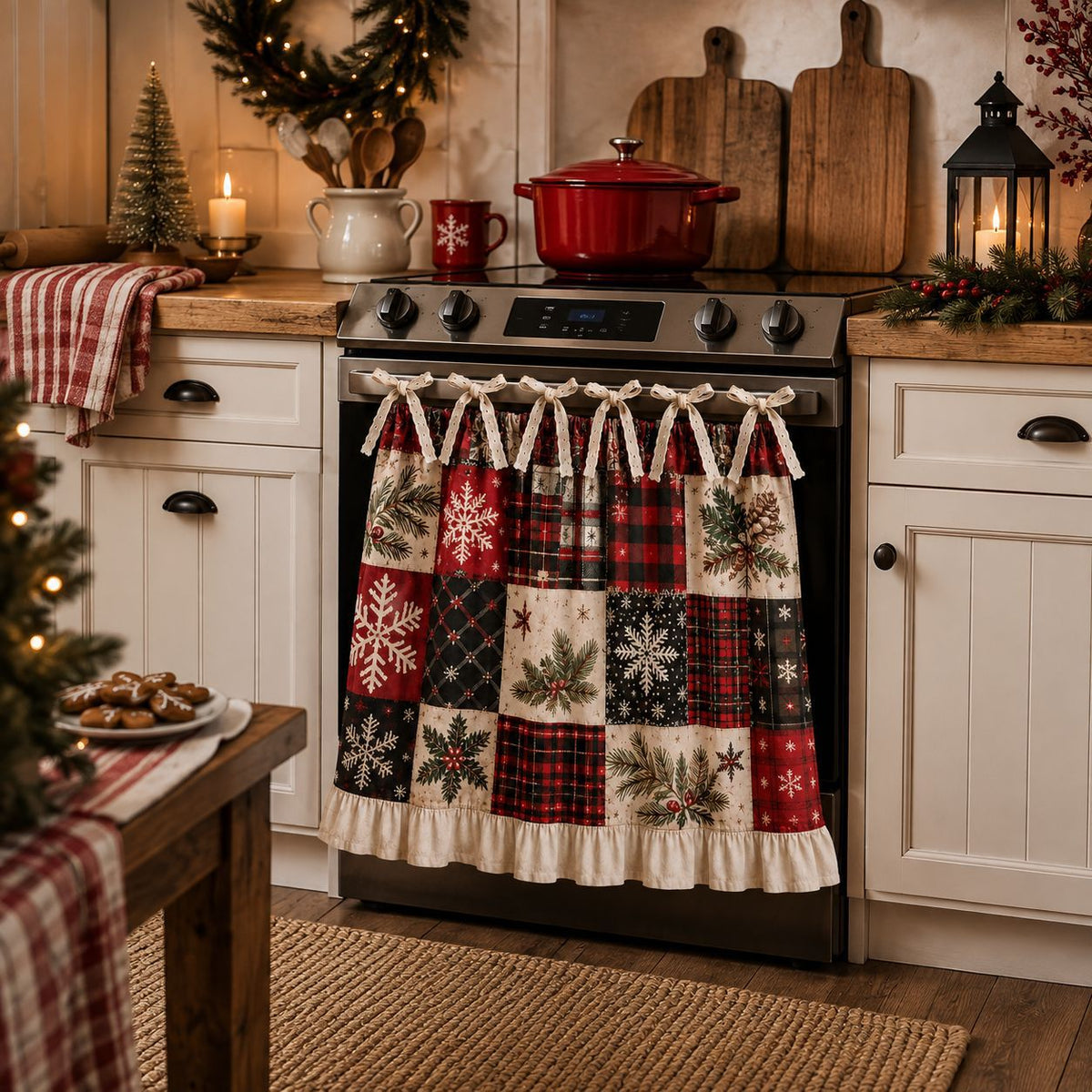 kitchen skirt oven curtain
