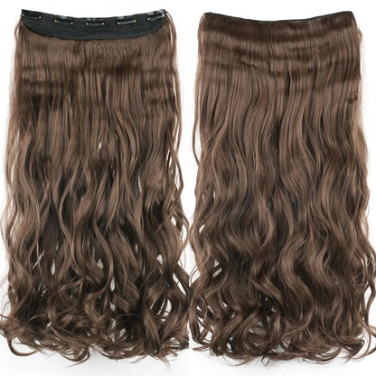 One-Piece Five-Clip Long Curly Synthetic Hairpiece Extension