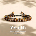 Tiger Eye Stone Magnetic Woven Bracelet