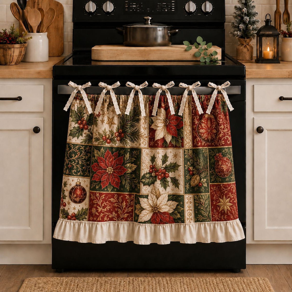 kitchen skirt oven curtain