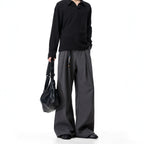 Mens Double Pleated Casual Trousers