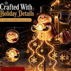 Solar Powered Snowman Magic Fountain Garden Light