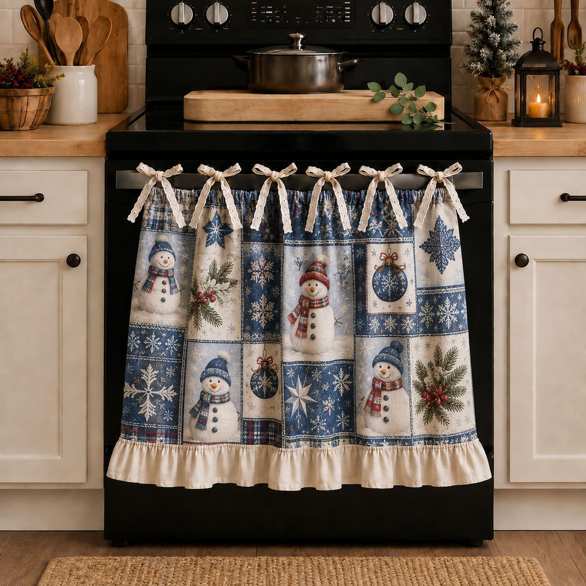 kitchen skirt oven curtain