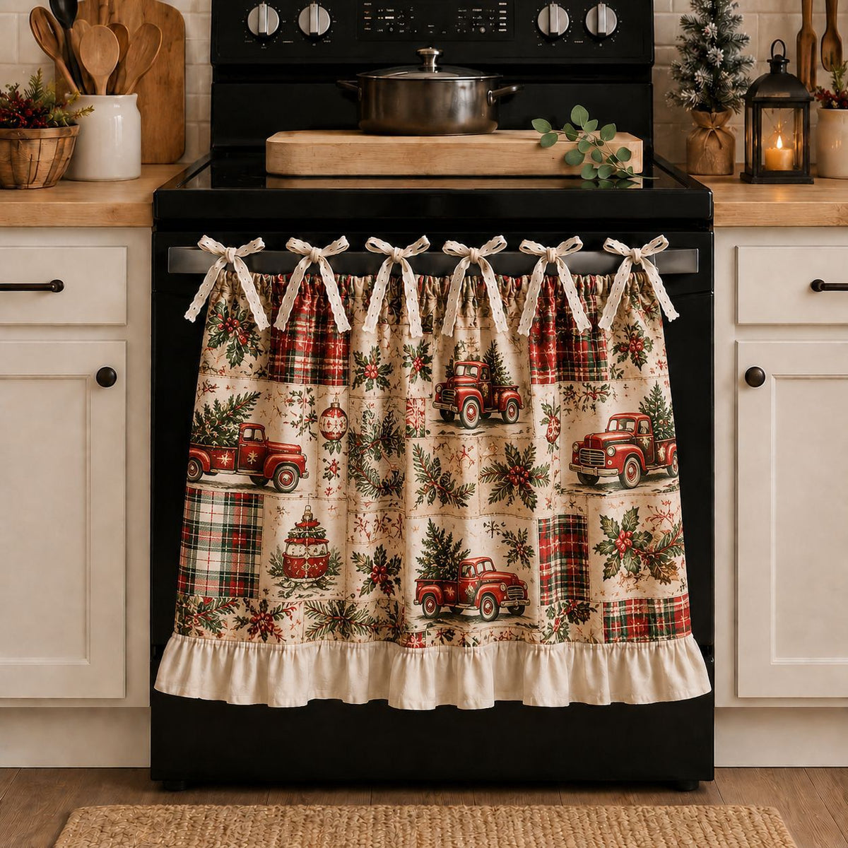 kitchen skirt oven curtain