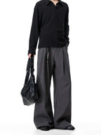 Mens Double Pleated Casual Trousers